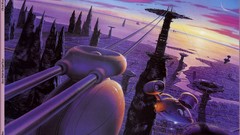 Retro drawings science fiction concept art outer space 