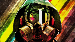 Retro masks multicolor gas masks hooded