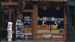 Retro vintage USA colored groceries 1940