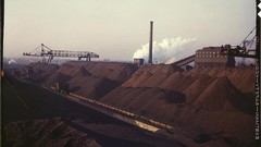 Retro vintage USA colored industrial plants 1940