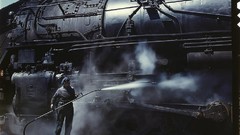 Retro vintage USA colored railroads 1940