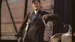 Retro vintage USA colored railroads 1940