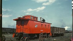 Retro vintage USA colored railroads 1940 caboose