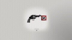 Revolver Minimalism Simple Background weapon humor