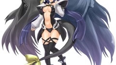 Ribbons anime girls guilty gear tails Simple Background thigh 