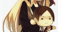 Ribbons blondes long hair anime girls seifuku