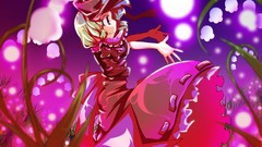 Ribbons blondes skirts anime girls short hair touhou video 