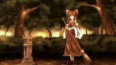 Ribbons brunettes hakurei reimu touhou miko video games