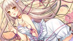 Ribbons chains blondes blush long hair anime girls yellow eyes 