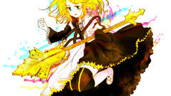 Ribbons guitars blondes vocaloid kagamine rin detached sleeves 