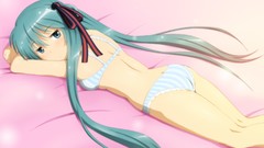 Ribbons long hair anime girls hatsune miku vocaloid underwear 
