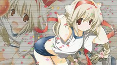 Ribbons party anime girls nekomimi