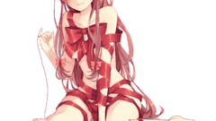 Ribbons pink hair long hair anime girls mirai nikki gasai yuno 