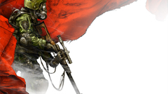 Rifles soldiers gas masks