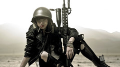 Rifles soldiers girls with