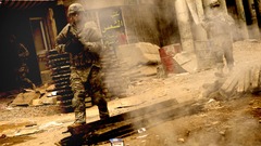 Rifles soldiers machine gun