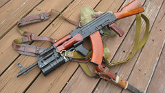 Rifles weapons ak-47 grenade