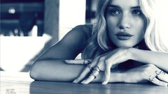 Rings monochrome lipstick blondes green eyes rosie 