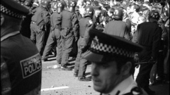 Riot police protest