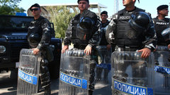 Riots police macedonia