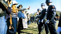Riots police protest hippie