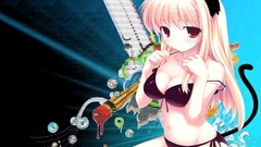 Rise Anime red eyes pixel pink hair pink eyes anime girls ecchi 