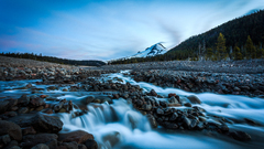river rock landscape forest Mountains Oregon nature water