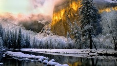 Rivers snow landscapes