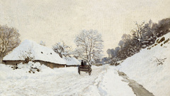Road cart The snowy Monet Claude