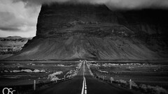 road cliff desert monochrome iceland nature landscape outdoors
