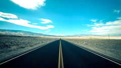 road desert clouds landscape cyan sky blue sky asphalt