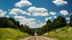 Road scenery Trees clouds