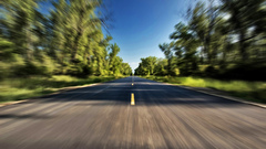 road Trees forest landscape highway motion blur long exposure