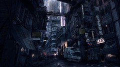 Roads cities artwork video games futuristic