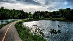 Roads lakes streets HDR Photography