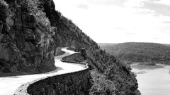 Roads monochrome water Mountains