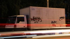 Roads urban trucks long exposure