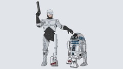 Robocop star wars minimalistic artwork r2d2