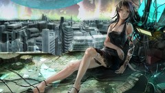 Robot Anime anime girls original characters upscaled