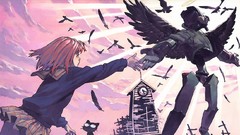 Robot anime girls school uniforms sailor uniforms FLCL Fooly 