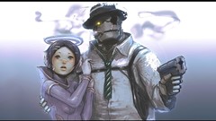 Robot Anime tie suit smoking anime girls ANI