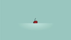 Robot blue background minimalistic