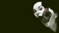 robot face digital art science fiction futuristic artwork