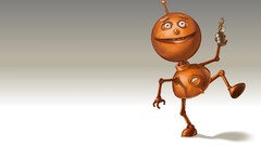 Robot grey background futuristic