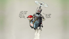 Robot Helicopters vehicles children