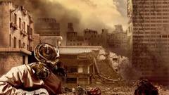 Robot playing guitar human