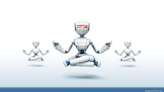 Robots 3d yoga digital art