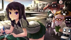 Robots Anime purple hair purple eyes