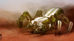 Robots artwork futuristic mecha deserts