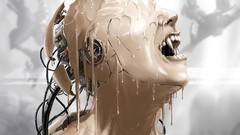 Robots fangs Vampires artwork fantasy art